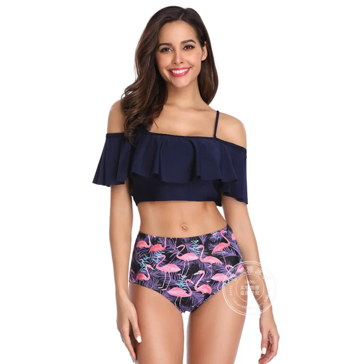 Женский купальник бикини 2019 женские купальники с высокой талией оборками