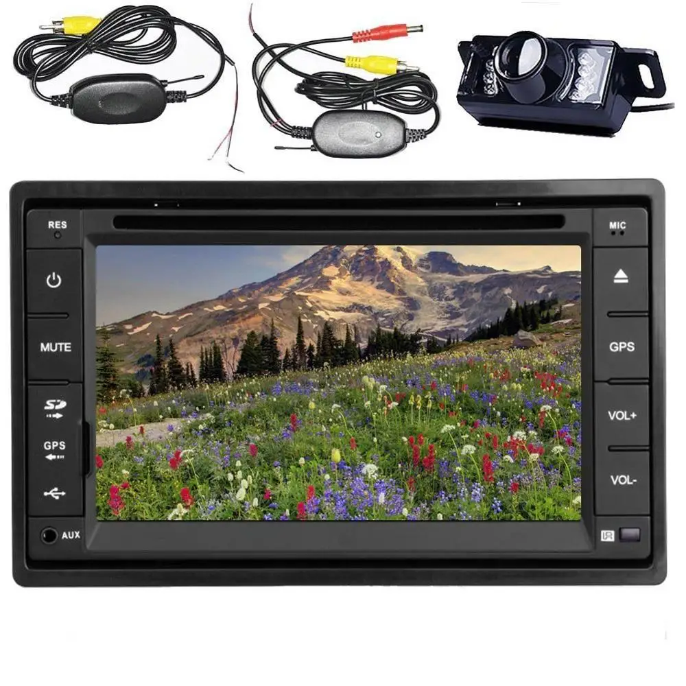 Автомагнитола 2 Din с GPS навигацией 6 дюйма Bluetooth MP3 MP4 FM/AM iPod беспроводная камера