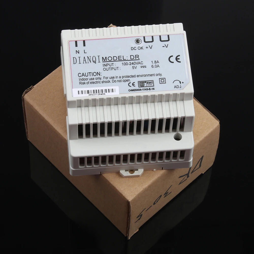DIANQI DR-60W 12 В 24 в 15 в 48 в din-рейка импульсный источник питания ac-dc драйвер регулятор напряжения источник питания DR-60-12 DR-60-24 60-48