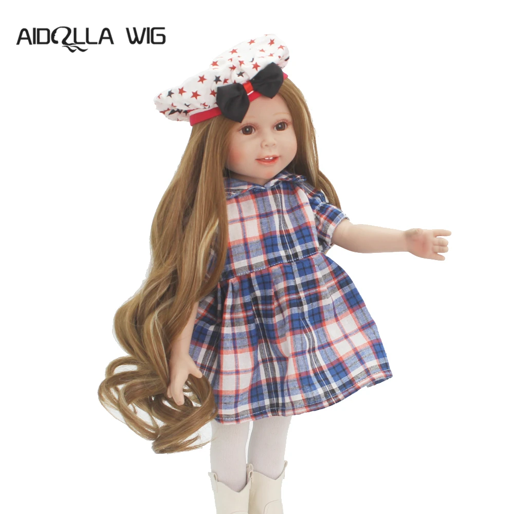 

Custom Doll Wig 10-11" Moana Inspired Heat Safe fits Ag Dolls Gotz Journey Girls Color- Cocoa Swirl 26cm Doll wigs