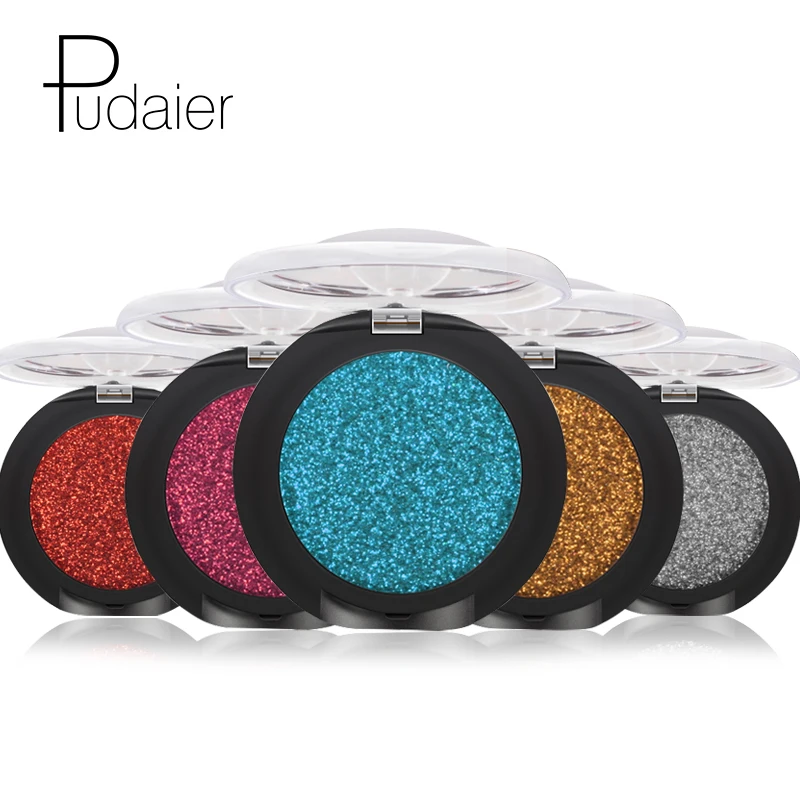 Pudaier Glitter Eyeshadow Palette Yeux Sombra Makeup Metallic Festival Eye Shadow Powder Shimmer Maquiagem Blue Eye Cosmetics