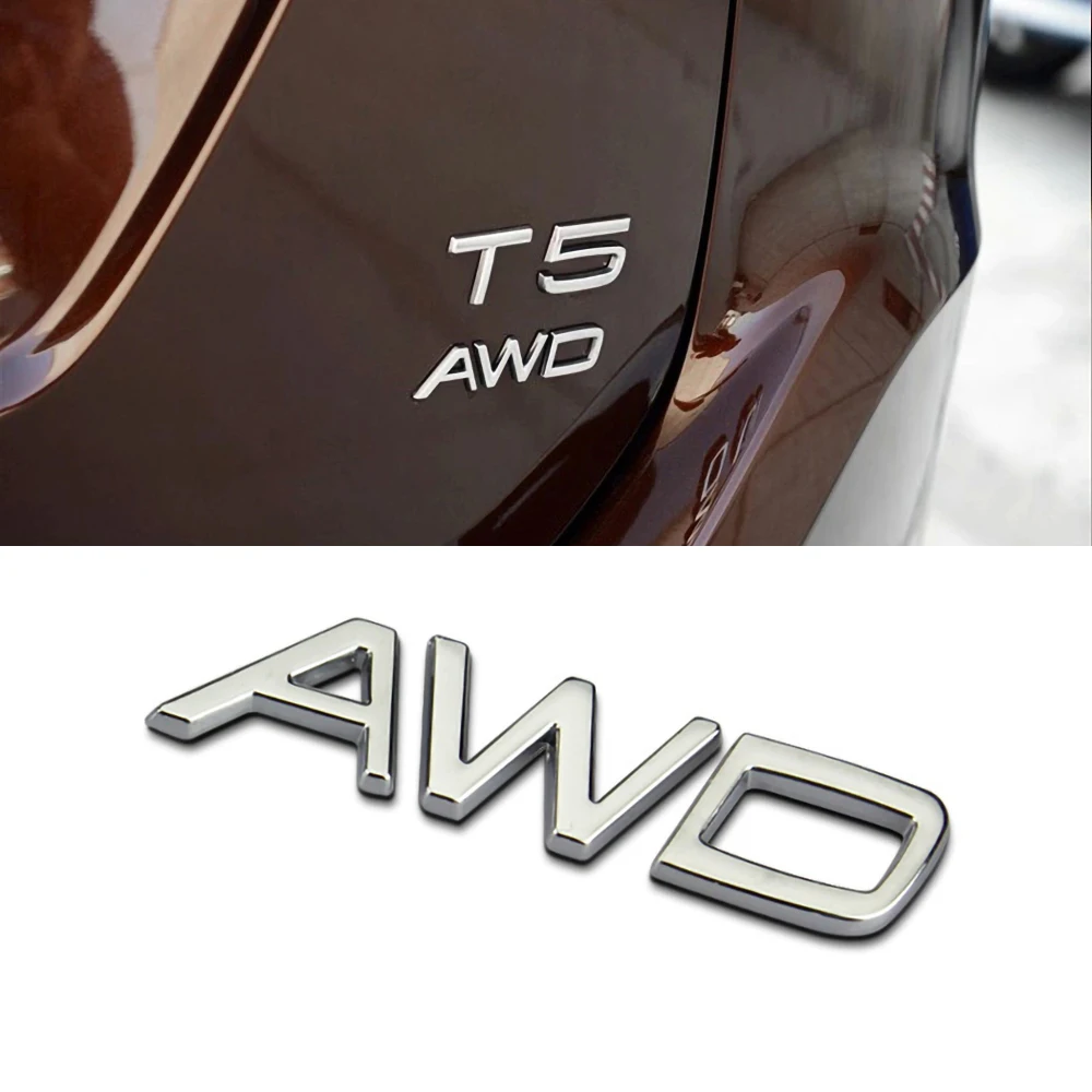 3D металлический T5 T6 AWD логотип автомобиля Стикеры для Volvo XC60 XC90 S60 S80 S60L V40 Авто
