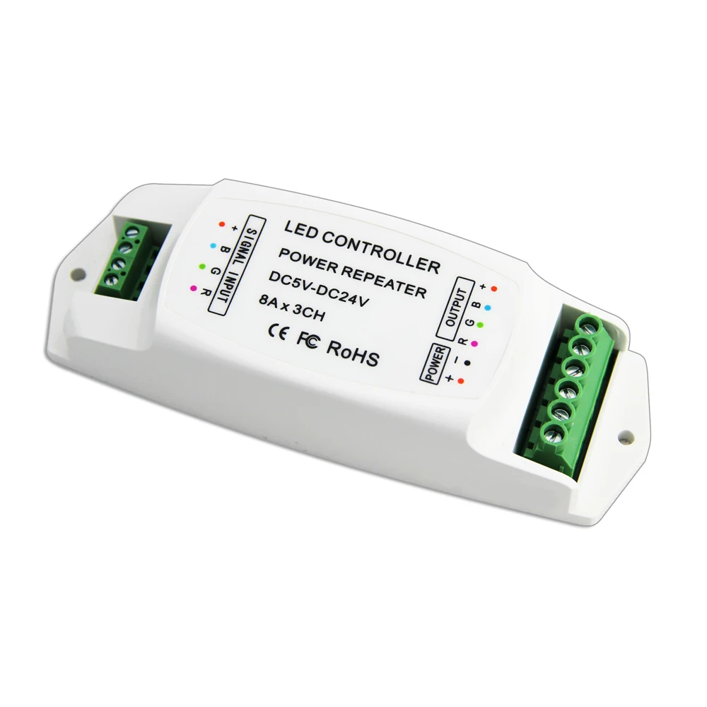 Новый светодиодный RGB полосы Мощность ретранслятор контроллер постоянного тока 5