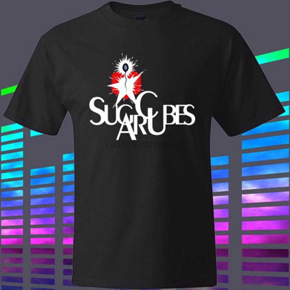Мужская черная футболка с логотипом Sugarcubes Bjork Rock Band размеры от S до 3XL|Мужские