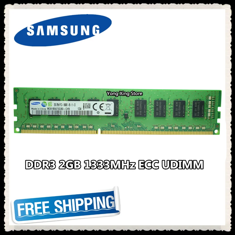 

Samsung DDR3 2GB server workstation memory 1333MHz Pure ECC UDIMM 2RX8 PC3-10600E RAM 10600 Unbuffered
