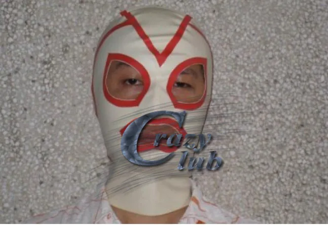 

Crazy club_ White Natural Latex Hood Rubber Mask Open Red Eyes and Mouth Handmade for adults Spliced Latex Hood Fast Delivery
