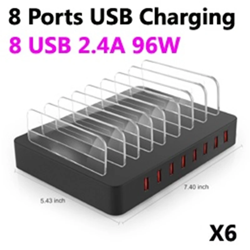 8 портов USB 2 4 А 96 Вт настольная многофункциональная зарядная станция Док