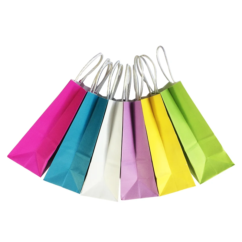 10PCS/lot Multifunction soft color paper bag with handles 21x15x8cm Festival gift High Quality shopping bags kraft | Дом и сад