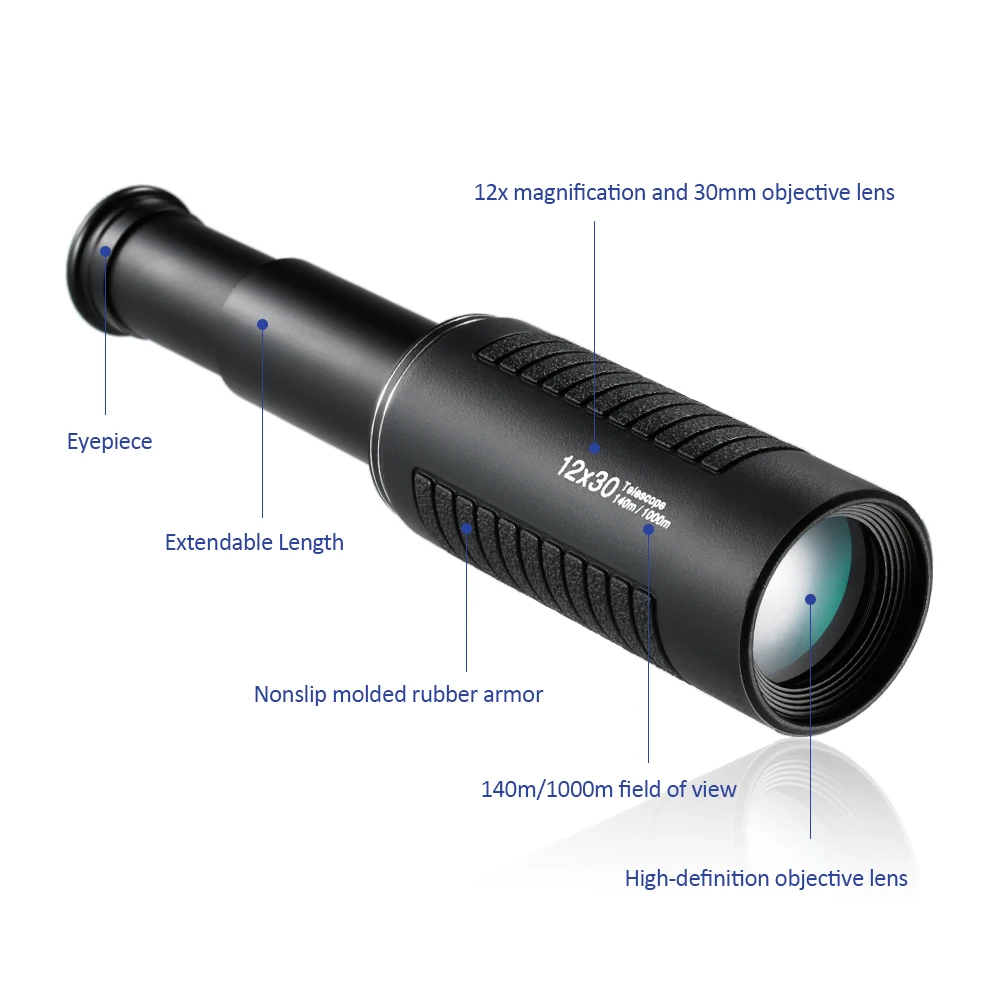 Visionking 12X30 HD монокуляр телескоп Профессиональный Охота на птиц подзорная труба мультипросветление с каждой стороны телескоп BAK4 выдвижное зеркало