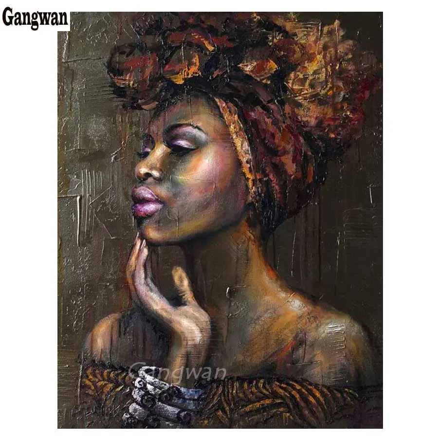 

Full Square round Diamond 5D DIY Diamond Painting "African Women " Diamond Embroidery Cross Stitch Mosaic portrait Home Decor