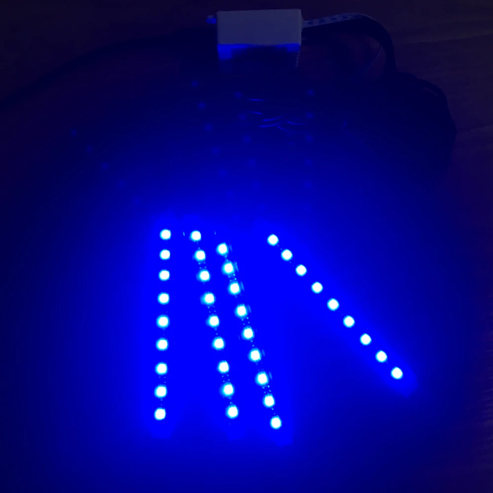 4 шт. RGB Авто Автомобильный атмосферный свет атмосферная лампа СИД DRL полоса света