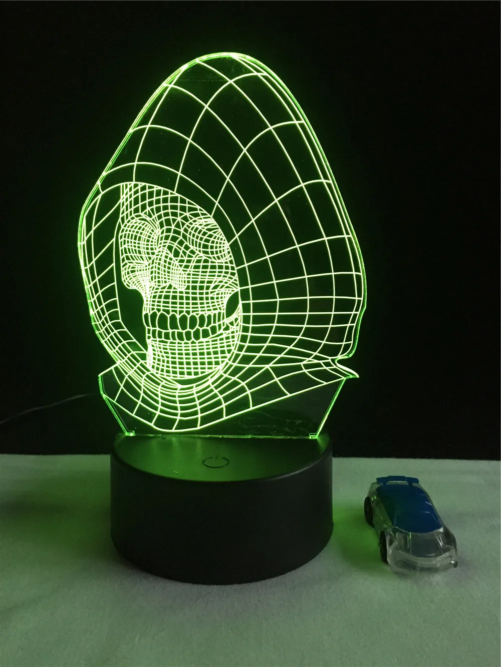 Хэллоуин Толстовка череп шляпа 3D лампа освещение LED USB настроение ночник