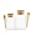 200 г100 г пластиковая Косметическая пустая матовая банка с пробкой Соль для ванной бутылка женская маска контейнер для лица многоразовая бутылка с деревянной ложкой