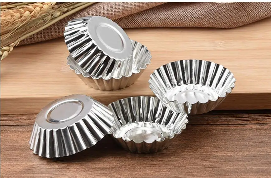 

100pcs/lot! Nonstick Egg Tart Mold Flower Shape Reusable Cupcake and Muffin Baking Cup