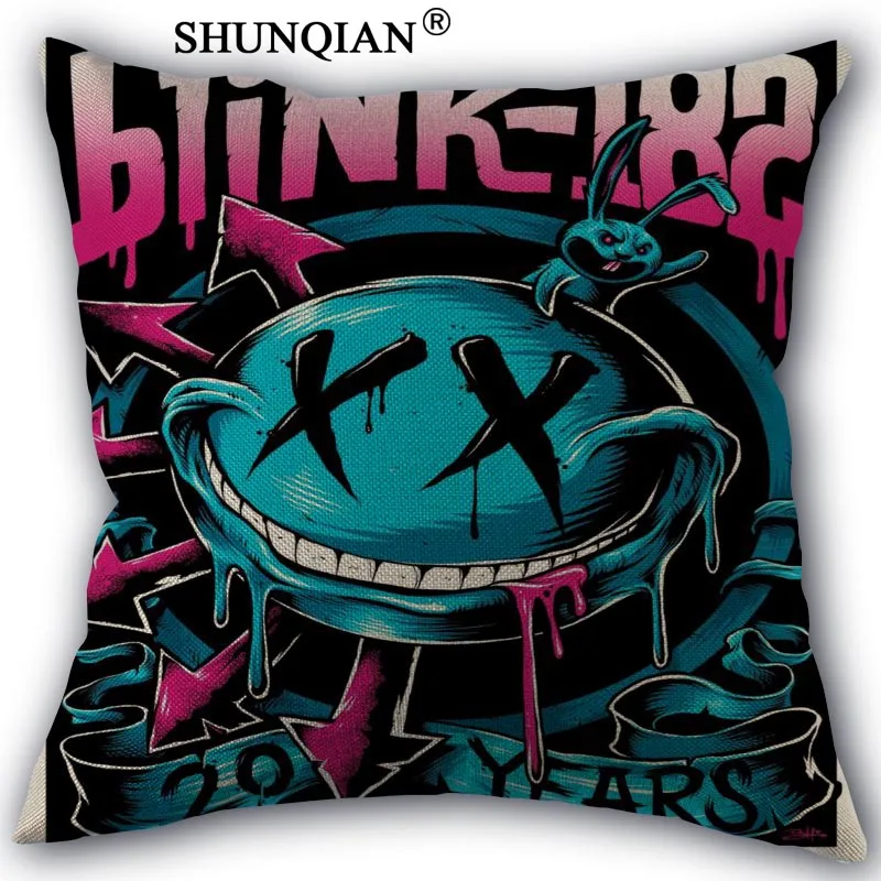 

Blink-182 Cotton Linen Pillowcase Wedding Decorative Pillow Case 45x45CM one sides For Home Pillow Cover A10.17