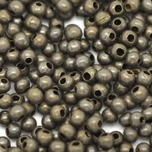Doreen Box hot 3000 бронзовые круглые разделительные Бусины 2 мм (B15066)|beads