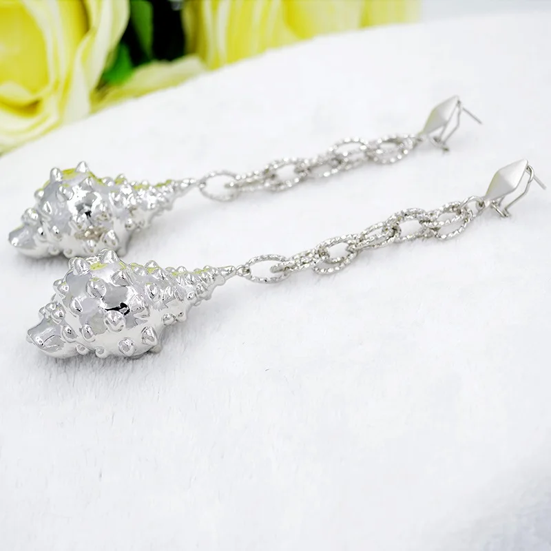 Женские медные висячие серьги Sunny Jewelry длинные с животными улиткой для вечеринки