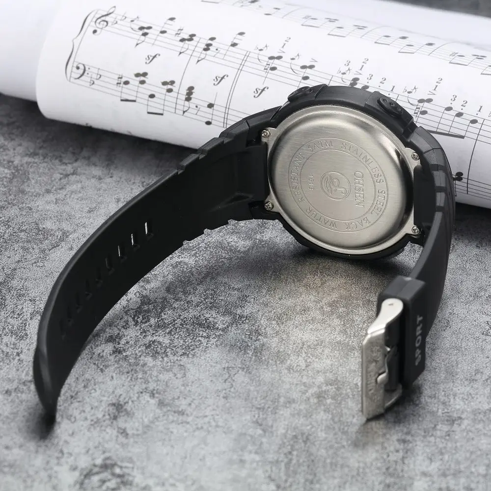 Лучший бренд OHSEN модный стиль кварцевые цифровые мужские часы 50 м для плавания