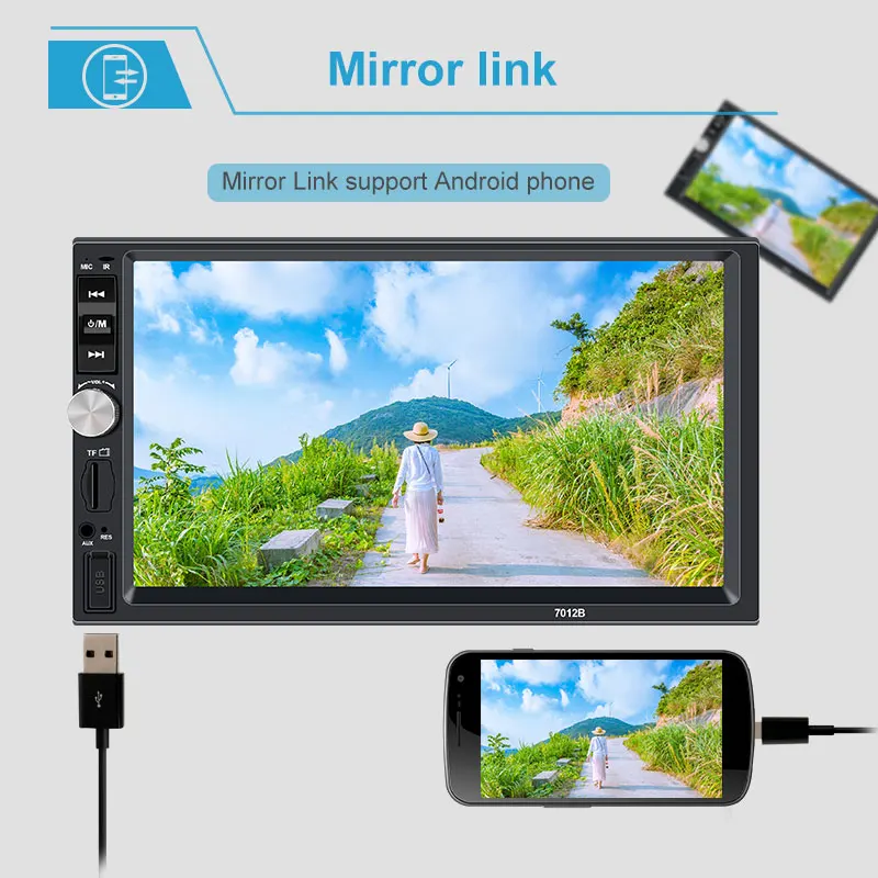 Авторадио 2 Din In Dash автомобильный Радио 7 &quotСенсорное Зеркало Link MP5 плеер Bluetooth USB SD