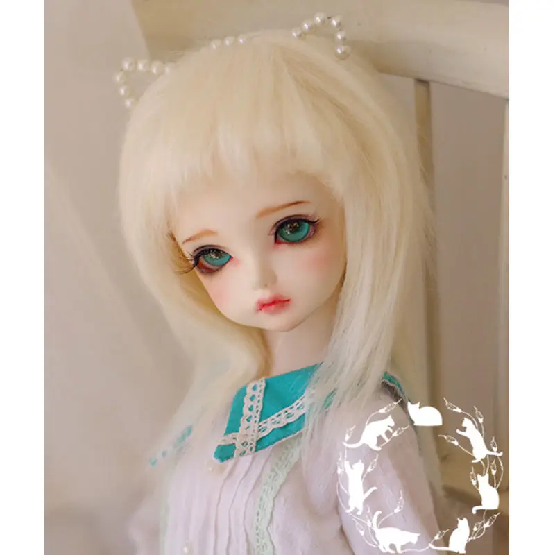 [Wamami] Бежевый длинный шерстяной парик/волосы для 1/8 Pukifee Ae лати BJD Dollfie 12 см/4,7"