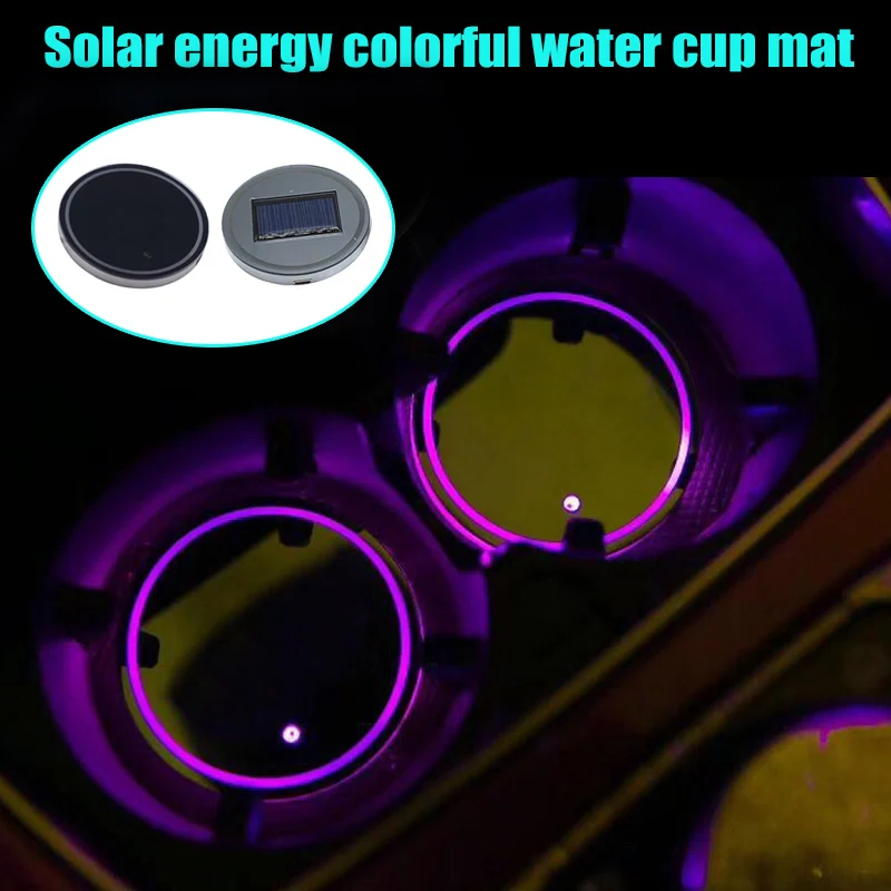 2 шт. светодиодный Чехол для автомобильного подстаканника на солнечной батарее с