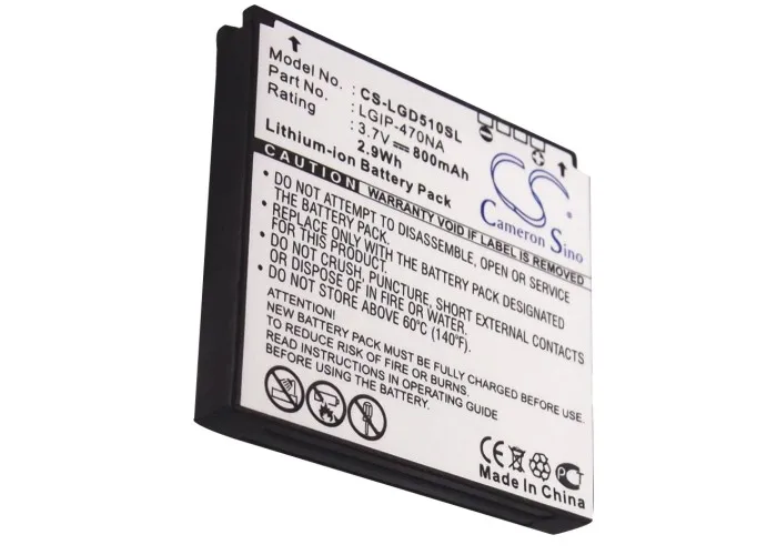 Аккумулятор Cameron Sino на 800 мА · ч для LG GD510 Pop GD570 dLite GD880 Mini GS500 Cookie Plus S310|cameron sino|cameron sino
