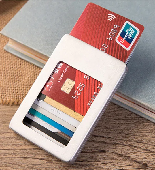 Bisi Goro RFID Алюминиевый держатель для кредитных карт на заказ анти-магнитный металлический автоматический набор карт членская сумка для карт кошелек для карт - Цвет: lasi X-48