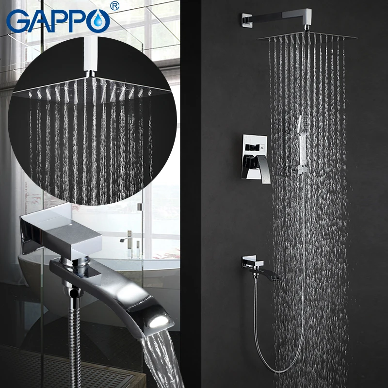 

Смеситель для душа GAPPO GA7107, дождевая ванна, кран «Водопад» для ванны, ручной душ, настенное крепление
