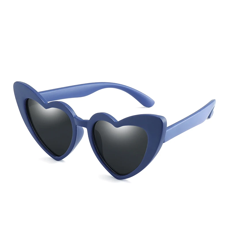 OculOsoak Детские солнечные очки для девочек для детей Сердце TR90 черный розовый красный сердце солнцезащитные очки для детей поляризованные гибкие uv400 - Цвет линз: blue grey