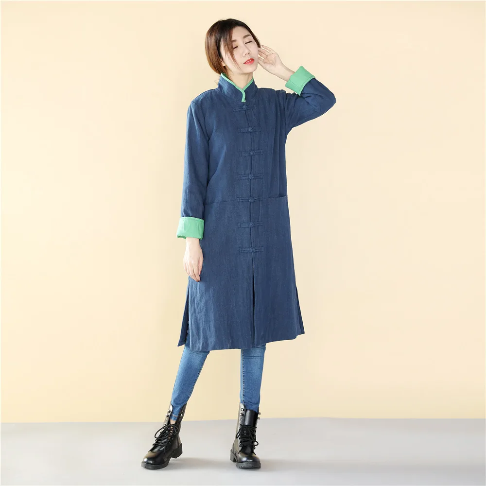 Весеннее оригинальное пальто халат верхняя одежда в китайском ретро стиле