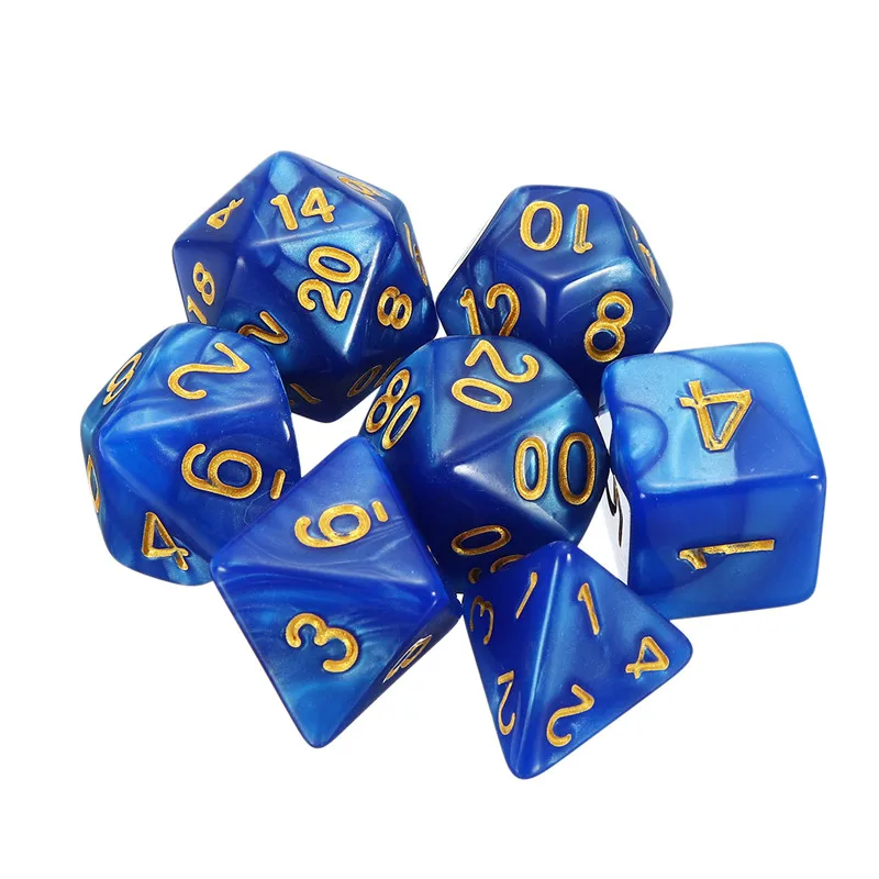7 шт./компл. игровые кубики TRPG D4 D6 D8 D10 % D12 D20 вечерние настольные игры для
