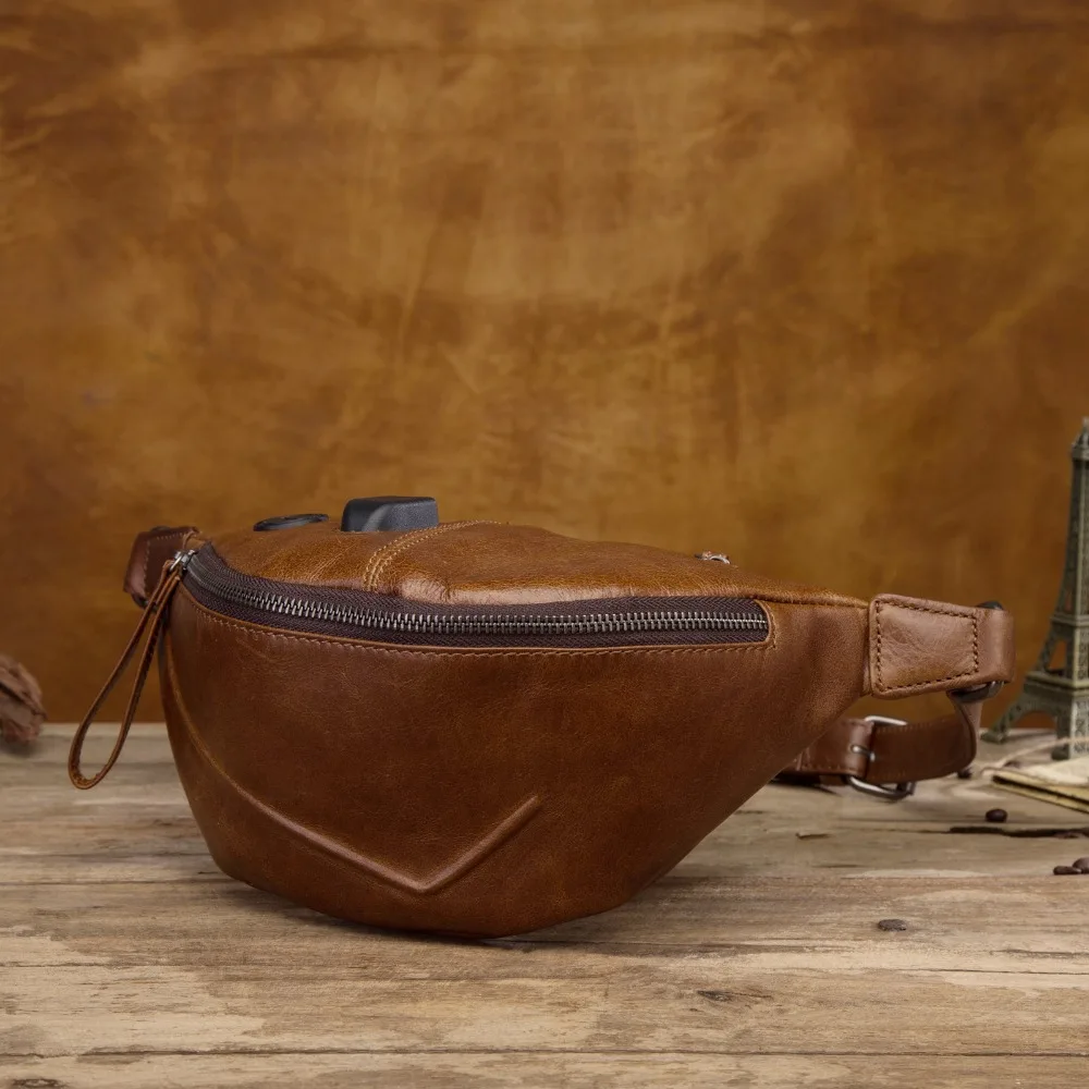 Оригинальная кожаная мужская повседневная модная поясная сумка для путешествий