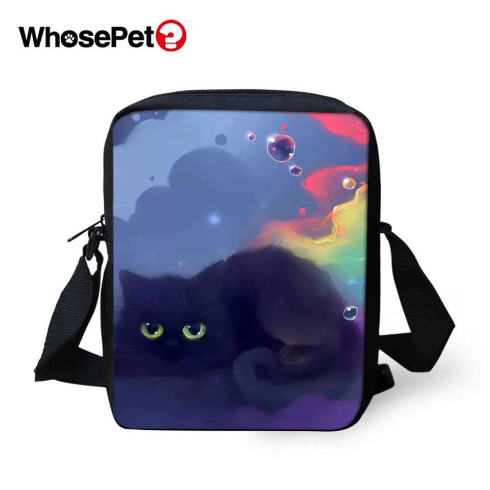WHOSEPET женские сумки-мессенджеры с мультяшными кошками принты через плечо модные