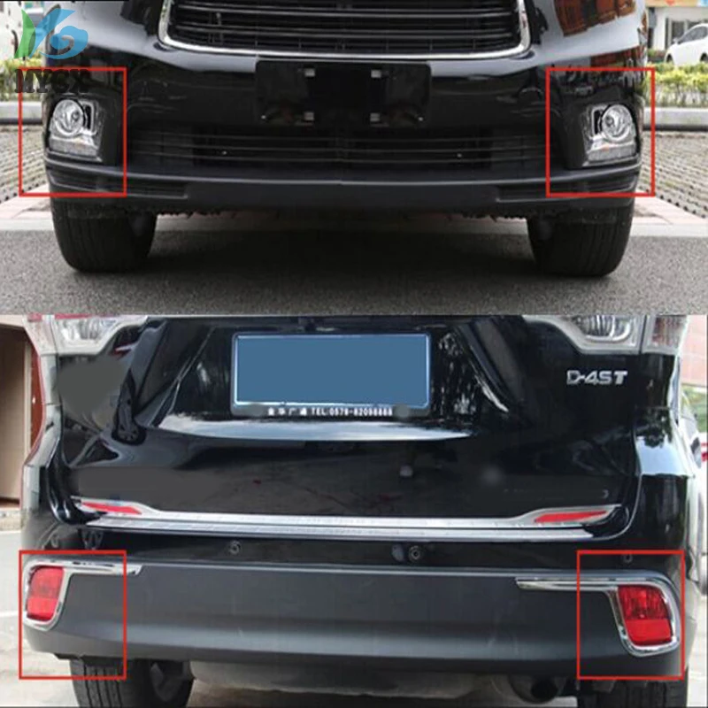 Аксессуары подходят для TOYOTA HIGHLANDER KLUGER 2014 2015 Хромированная передняя задняя