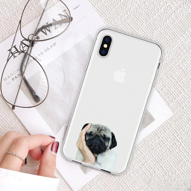 Чехол для телефона с рисунком из мультфильма iPhone XR 6 6S Plus X 5 SE Funny Dog Bulldog