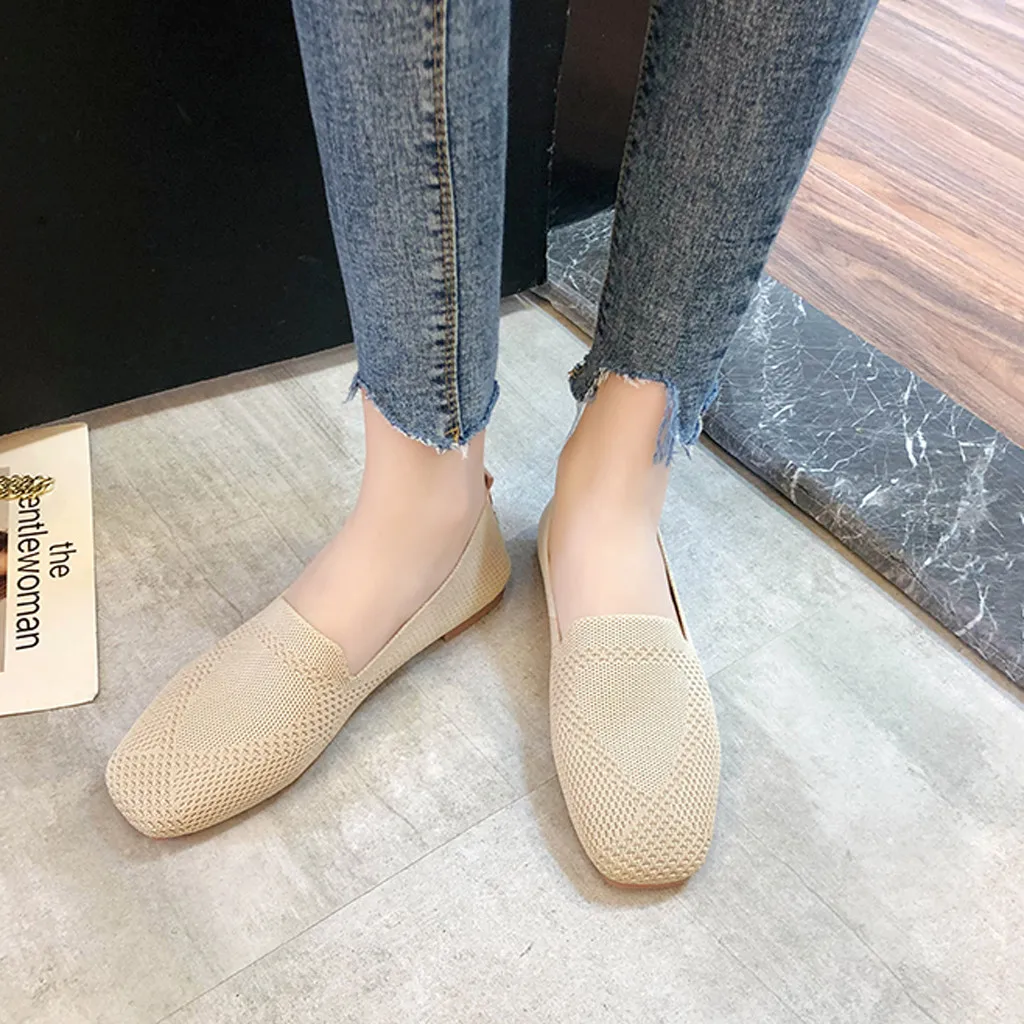Женские лоферы; chaussures femme; обувь на платформе; дышащая тканая обувь на плоской подошве; женская обувь; Zapatos De Mujer; женская обувь с квадратным носком