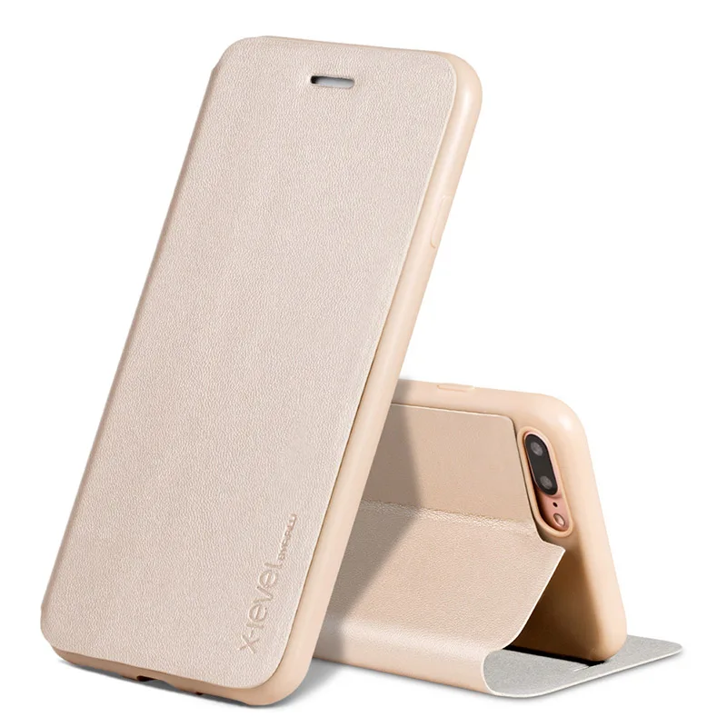 Кожаные чехлы книжки X Level для iPhone 7 Plus Ультратонкий деловой кожаный чехол чехол|case