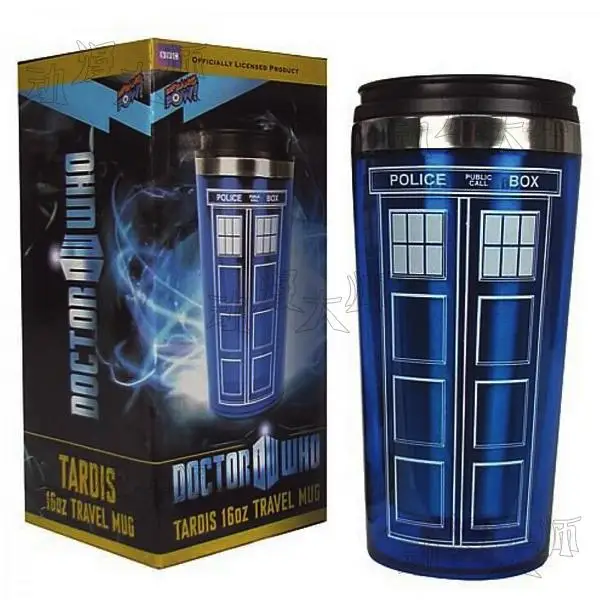Бесплатная доставка кофейная чашка Doctor Dr. Who Tardis Термокружка Из Нержавеющей Стали