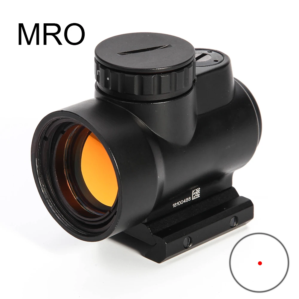 Компактный красный точечный прицел MRO 1X25 рефлекс охотничий прицел голографический прицел с высоким креплением подходит для Пикатинни Открытый страйкбол оптический прицел