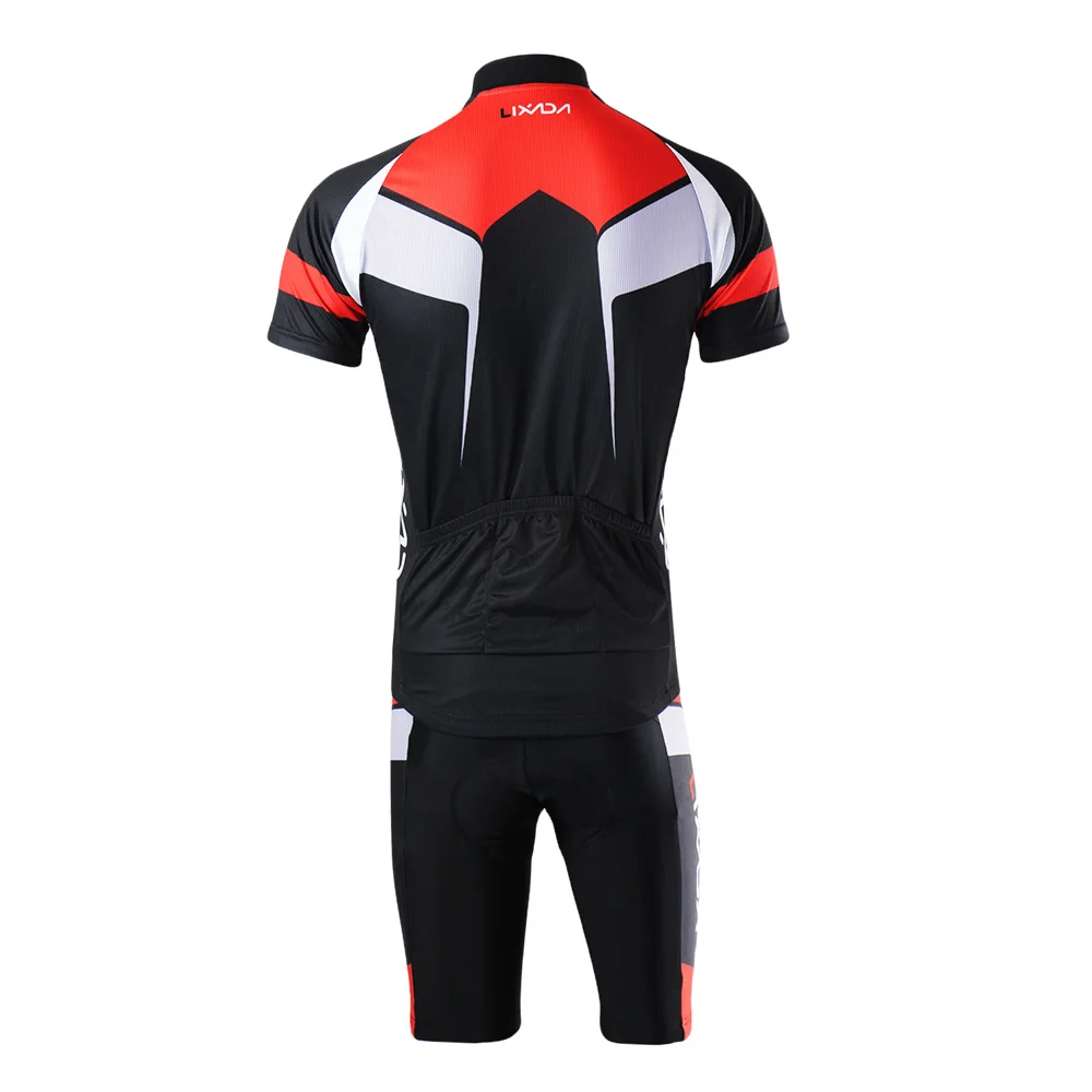 

Lixada Men Summer Breathable Quick-Dry Cycling Jersey Short Sleeve Cycling Clothing + Padded Shorts Cycling Clothes Set