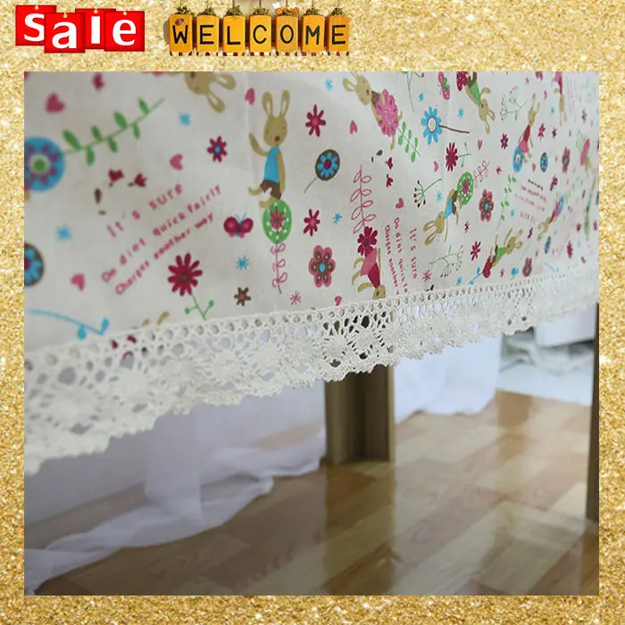 Шнурок хлопка Мультфильм Кролик Цветок Сердце Филиал Печати Скатерть Толщиной