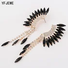 Серьги-подвески YFJEWE E045 женские, длинные ювелирные украшения с павлиньими кисточками, в 3 цветах, для свадьбы, вечеринки