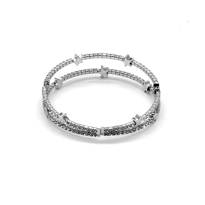 SANYU Fit Pandora Bracelet 2019 New Fashionable Not Silver Five-pointed Star Bangles Temperament Auden Drill White Steel BR-1611 | Украшения