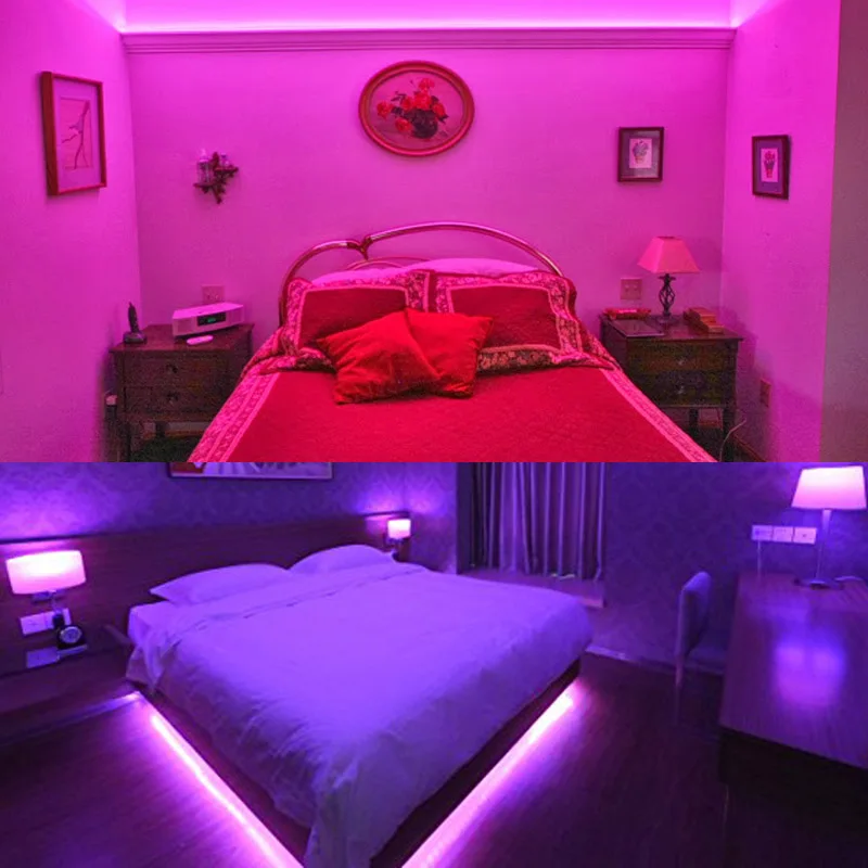 Светодиодная лента 220 В 20 цветов RGB 5 м 10 15 5050 Гибкие светодиоды осветительная