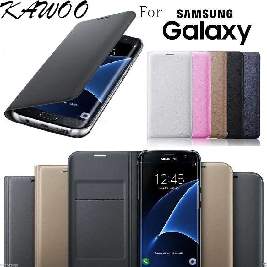 S7 Coque Cover KAWOO Официальный чехол из искусственной кожи Litchi с жестким основанием для Samsung Galaxy S7Edge Capa.