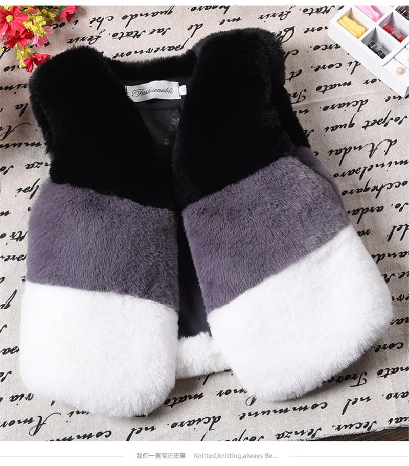 Зимняя и осенняя Меховая куртка для маленьких девочек детский жилет плотная