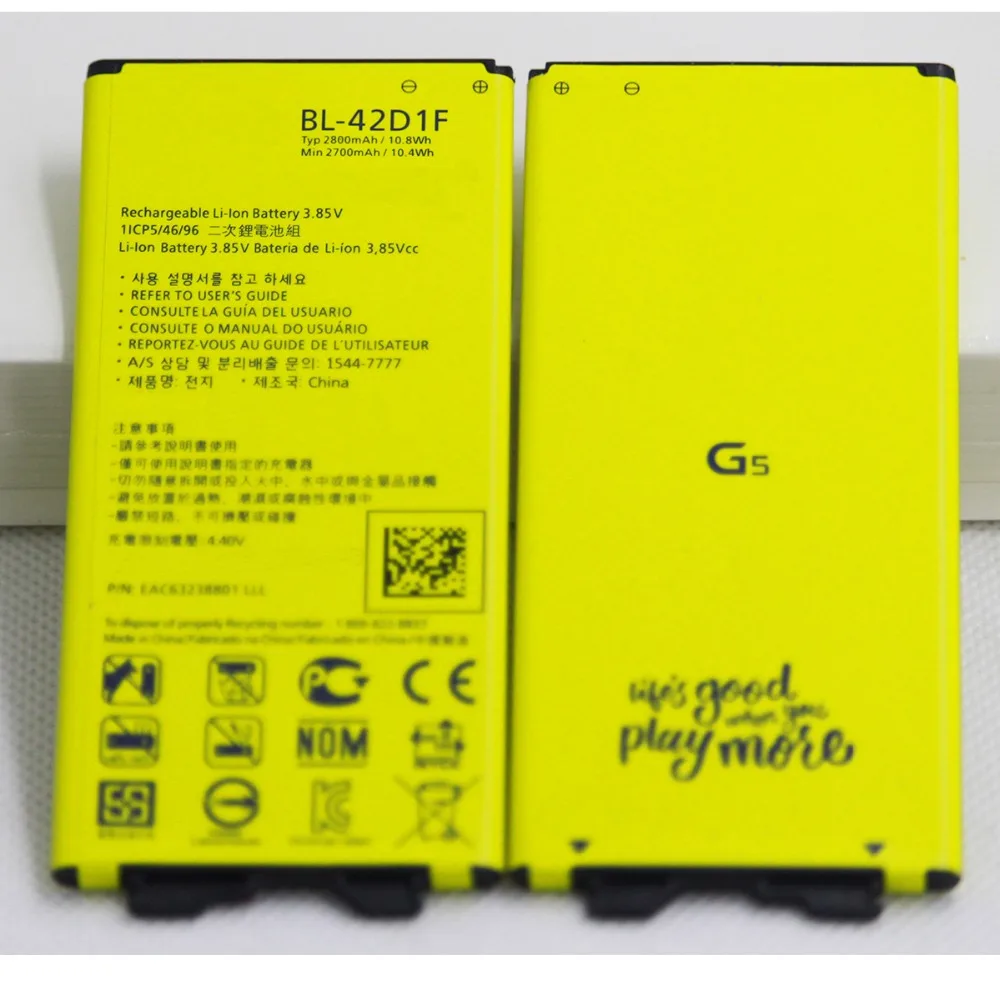 Сменный аккумулятор ISUNOO для телефона LG G5 VS987 US992 H820 H840 H850 H830 H831 H868 BL 42D1F 2800 мАч