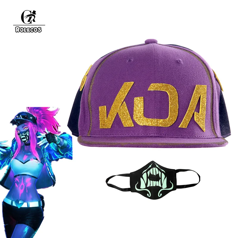 ROLECOS Игра LOL KDA Akali Косплей Маска шляпа K/DA косплей маска реквизит для мужчин женщин