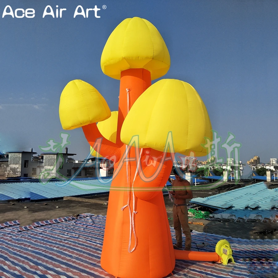 

Nice Designed Inflatable Mushroom Tree Model Standing Mushroom with LED Lights for Party and Events Decoration