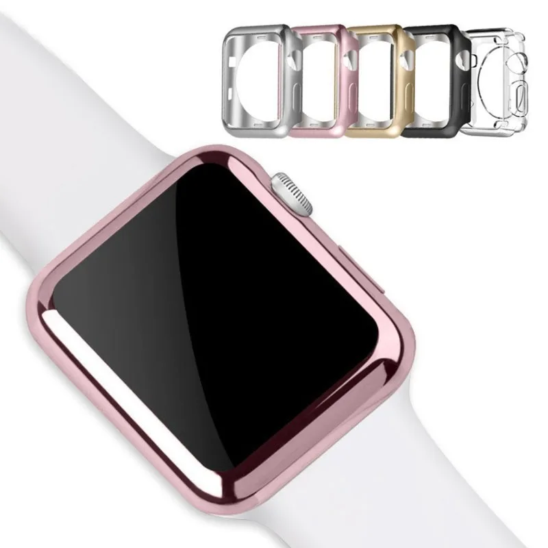 Модный тонкий чехол 360 градусов для часов Apple Watch 42 мм 38 мягкий прозрачный iwatch 3 2 1